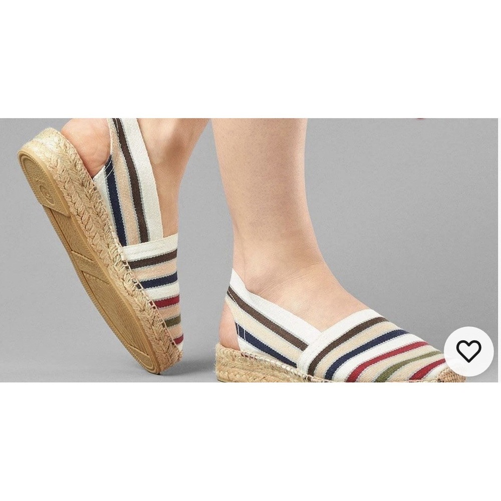 Diegos Catalina Stripe Espadrille Slingback Flats Handmade Spain EU 40 Coastal